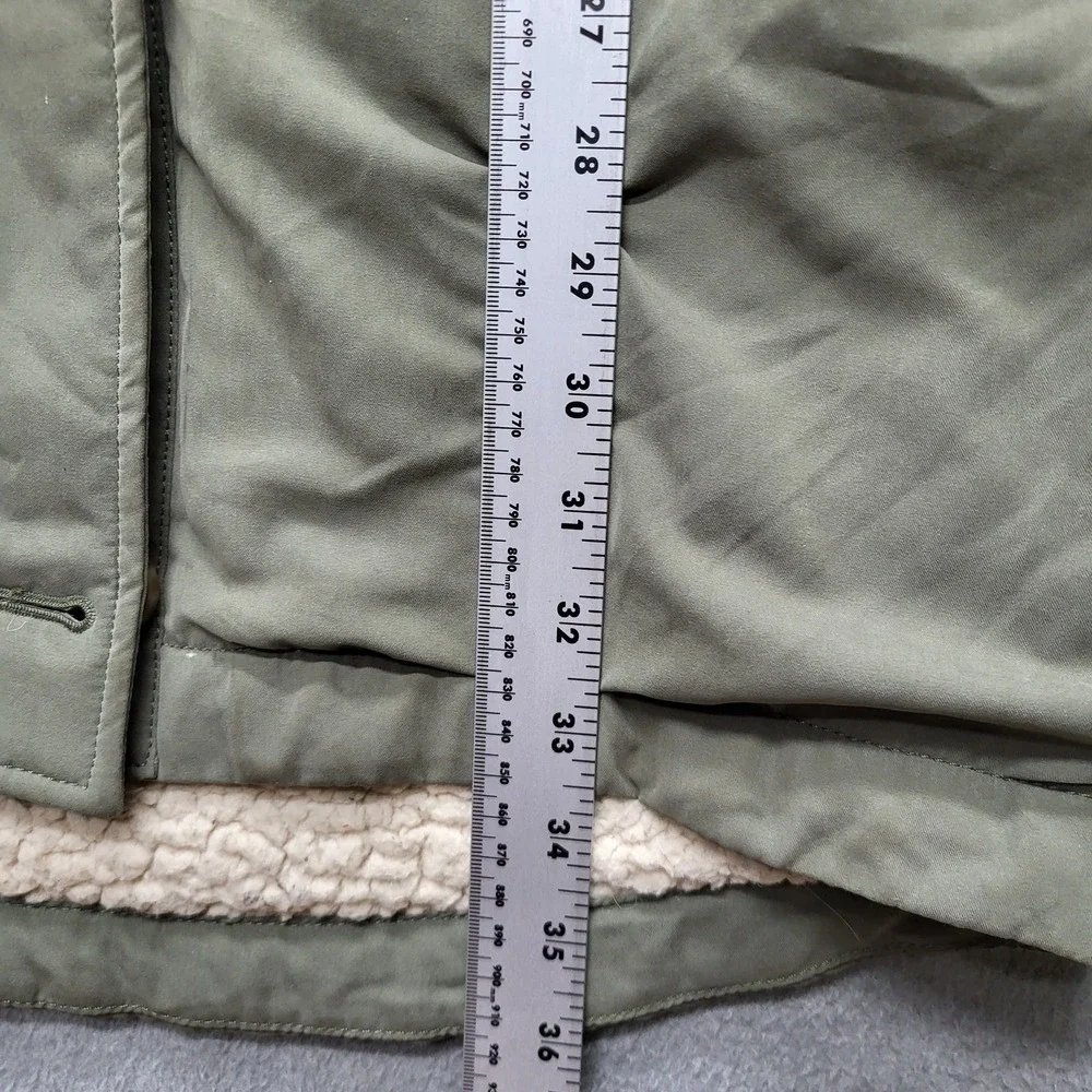 Abercrombie & Fitch‎ Women Jacket M Olive Gorpcore Sherpa Lined Trench